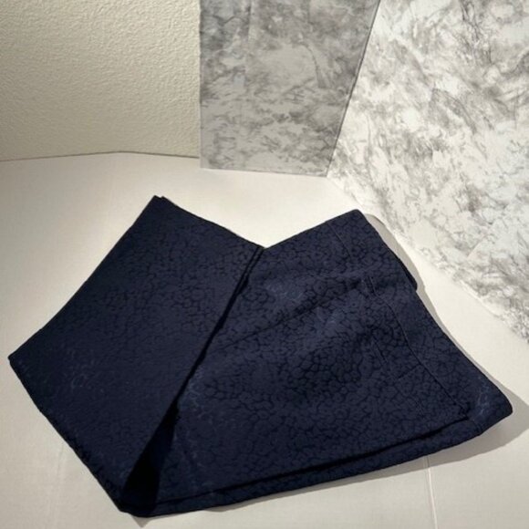 Ann Taylor LOFT Marisa Ankle Brocade Blue Pants Size 14 - Picture 1 of 9
